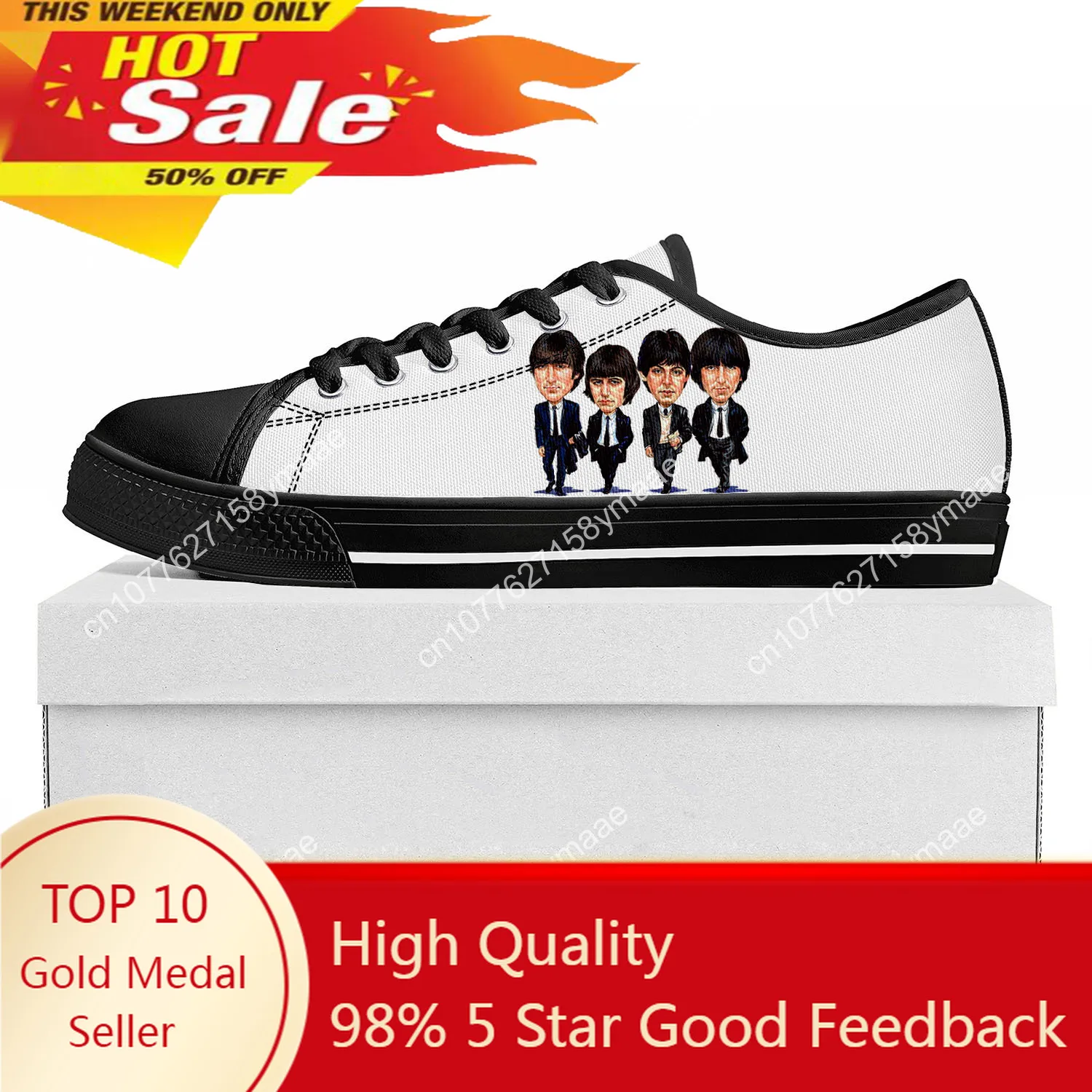 Handsome Musician Low Top Sneakers Womens Mens Teenager High Quality Beatle Sneaker Canvas Custom Made Shoes Customize DIY Shoe