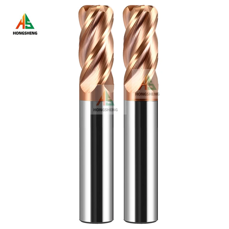 HRC58 Bullnose Cutter Corner Radius End Mill CNC Tungsten Steel Metal Router Tool Surface Machining 12346 Carbide Milling Cutter