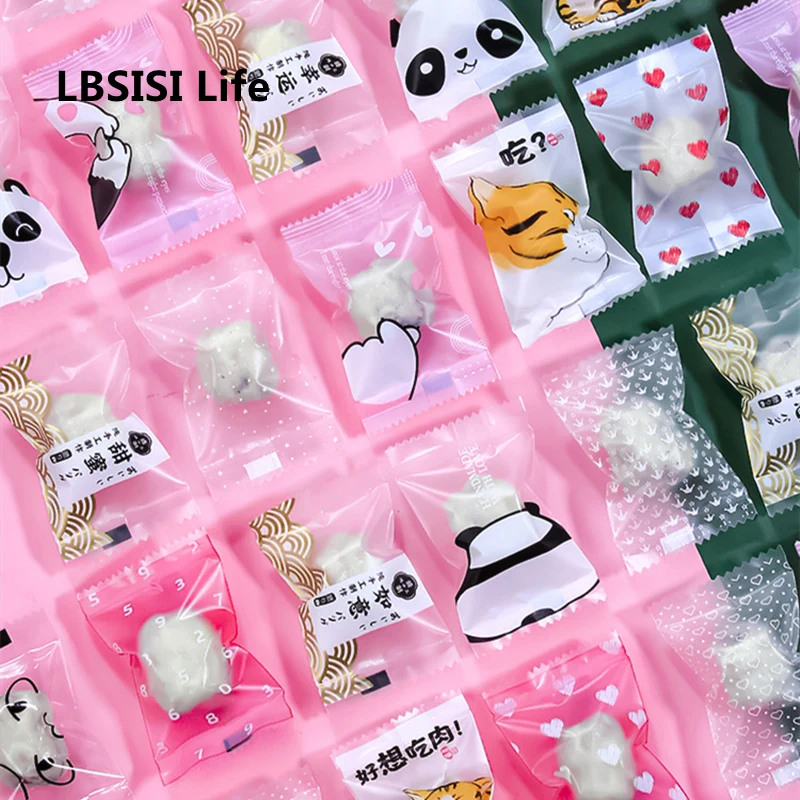 LBSISI Life 1000pcs Cookie Button Biscuits Mini Candy Bags Chocolate Milk Dates Baking Machine Hot Sealed Food Packing Bags