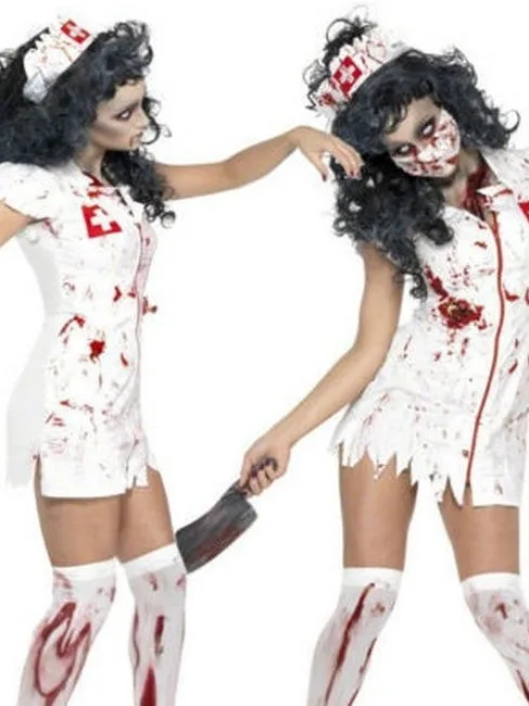

Terrifying Bloodied Ghost Bridal Costume Halloween Theme Women's Scary Ghost Outfit Stage Performance Traditional Chinese Clo...