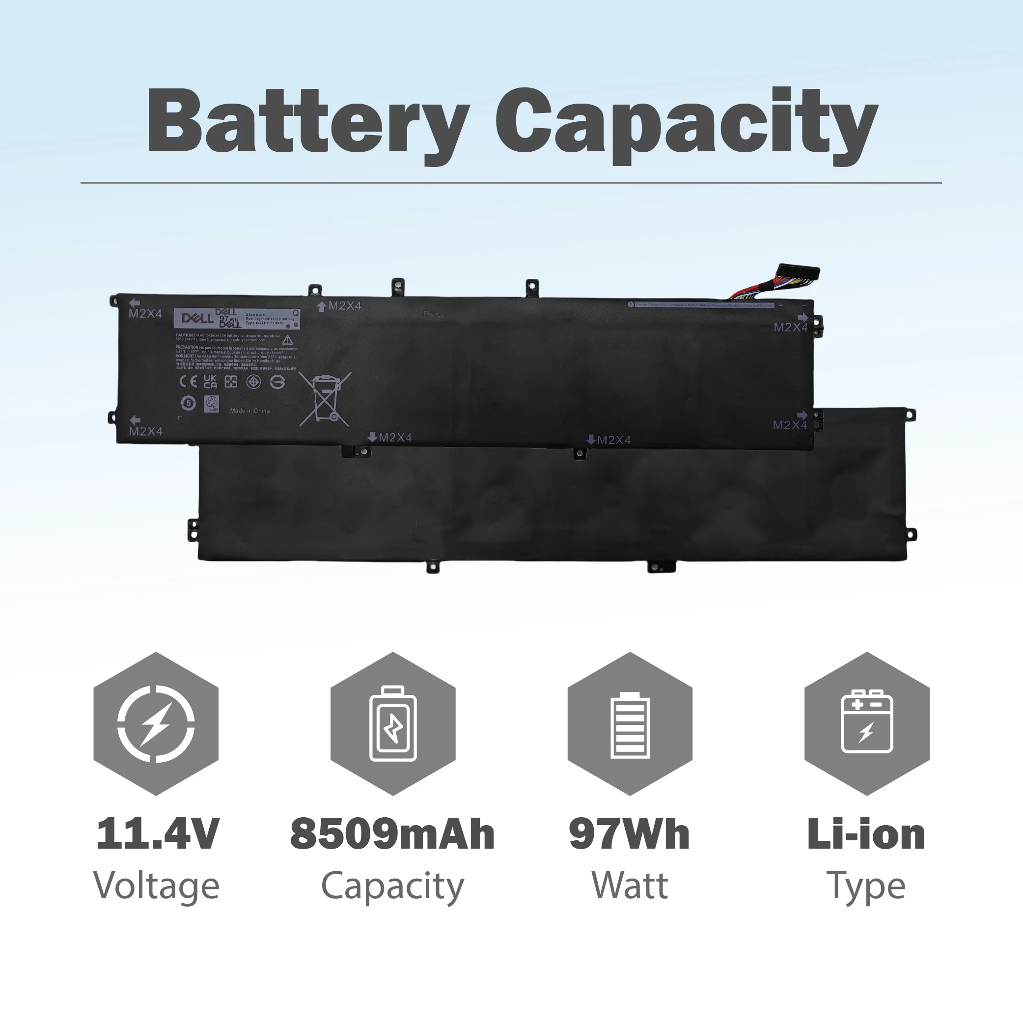 6GTPY Laptop Battery for Dell XPS 15 9560 9570 9550 7590 Precision 5520 5530 Vostro 7500 5XJ28 I7-7700HQ 5D91C GPM03 4GVGH 1P6KD