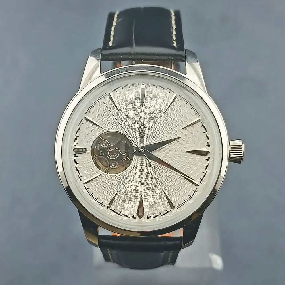 NH38 movement silver shiny waterproof watch case 316L stainless steel acrylic crystal Fit NH case 35 NH36 4R35A 4R36A butterf