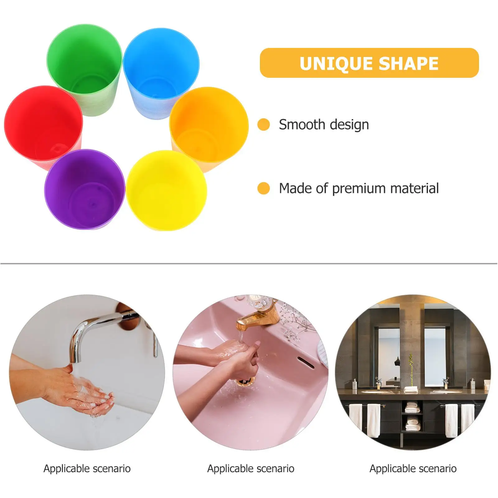 Plastic Cups Safe Material Lightweight Stackable Drinking Toothbrush Coffee Multi Functional Mugs Smooth Design