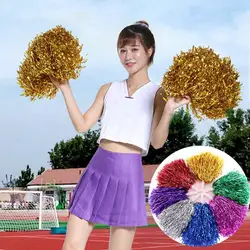 2 Stück Cheerleading Pom Poms mit Griff Metallic Cheerleader Pompons Hand Blumen Pom Poms Sport Tanz Atmosphäre Requisiten