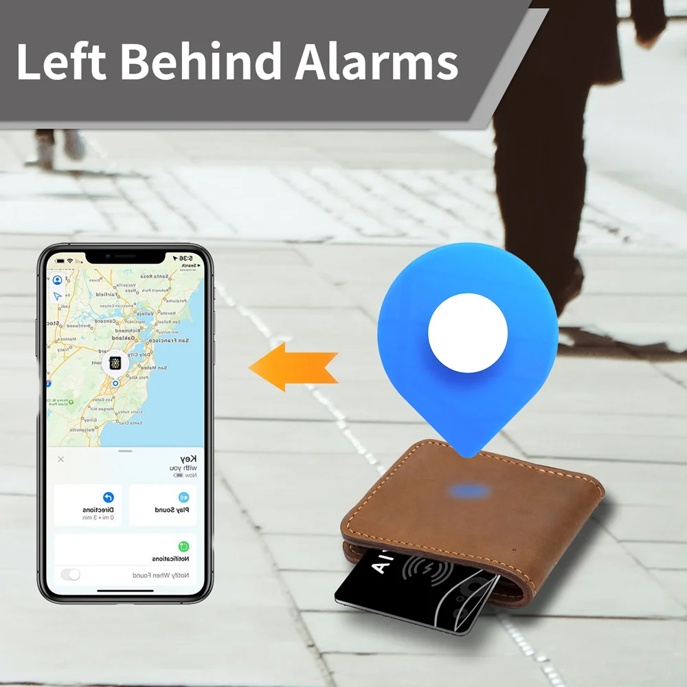 Aiyato Smart GPS Tracker Card Magnetic Charge Locator Key Wallet Tracker Pet Kids Phone Finder Waterproof For Apple Find My App