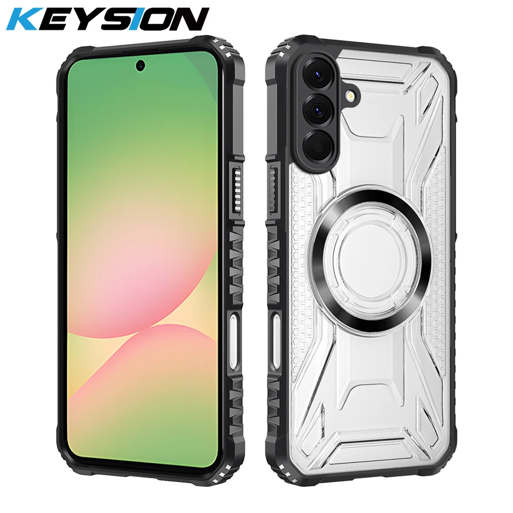 

KEYSION Transparent Magnetic Case for Samsung A57 5G A37 5G Silicone+PC Heavy Duty Shockproof Phone Cover for Galaxy A37 A57 5G