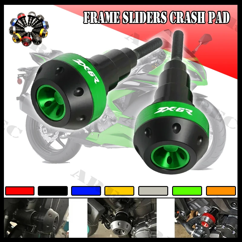 Para KAWASAKI ZX6R ZX-6R 2006-2019 deslizadores de protección de motor de motocicleta cubierta de marco deslizadores almohadilla de choque Protector contra caídas