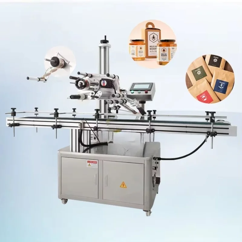 Desktop Automated Rfid Precision Top Flat Surface Pouch Coffee Label Applicator Machine for Doypack