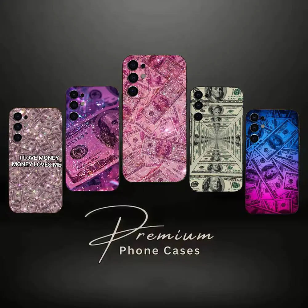 U-US dollar banknote pattern  Phone Case Black Soft Case For Samsung S24,S23,S21,S22,S24,S30,S20Ultra Plus