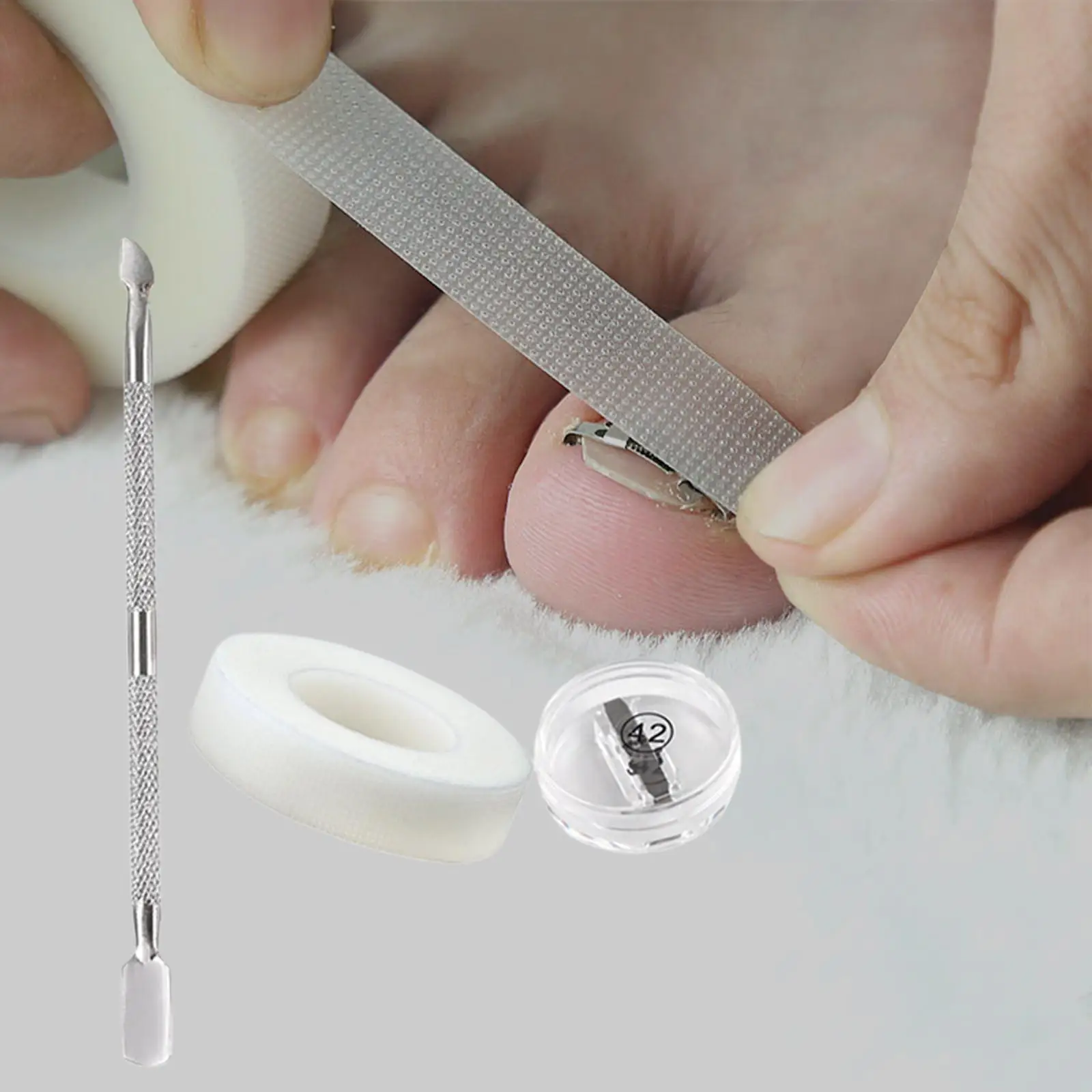 Kit profesional de tratamiento de uñas de los pies de acero inoxidable, Corrector de uñas encarnadas, herramientas de pedicura reutilizables para pies