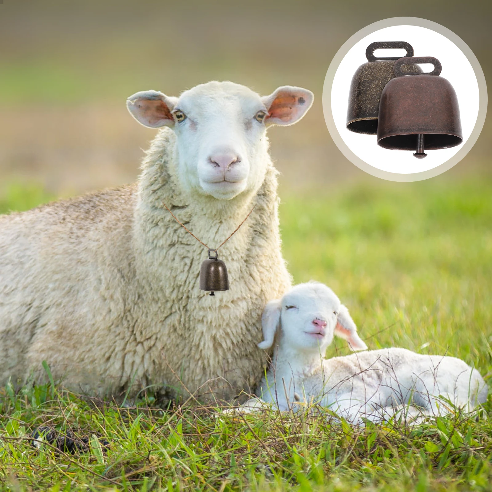 

2 pcs Bell Farming Animal Supplies Small Hanging Cowbell for Sheep Horse Cow Anti-Loss Device Portable for Livestock