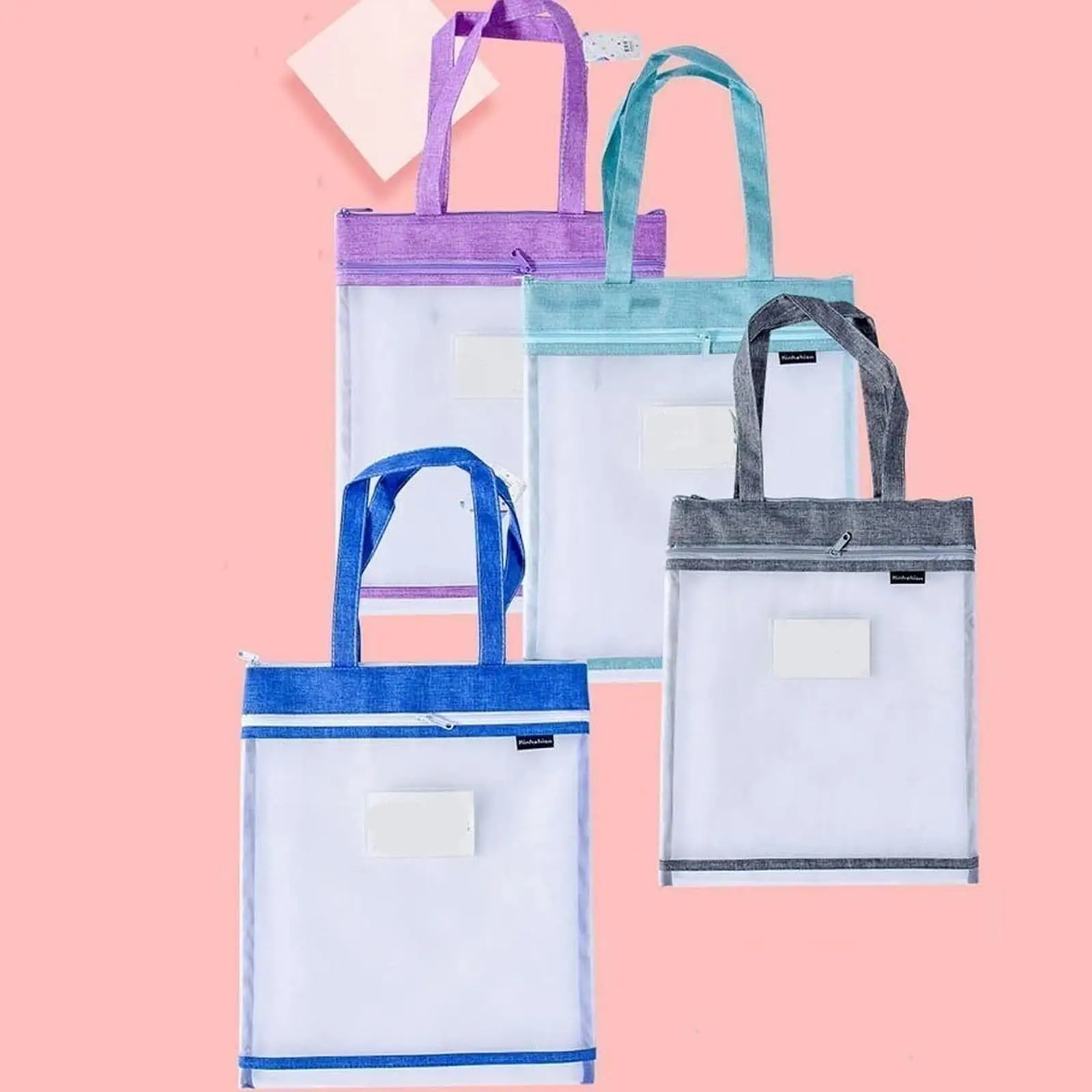 Student Book Pouch Oxford Cloth Zipper Bag for Organizing Phone A4 files