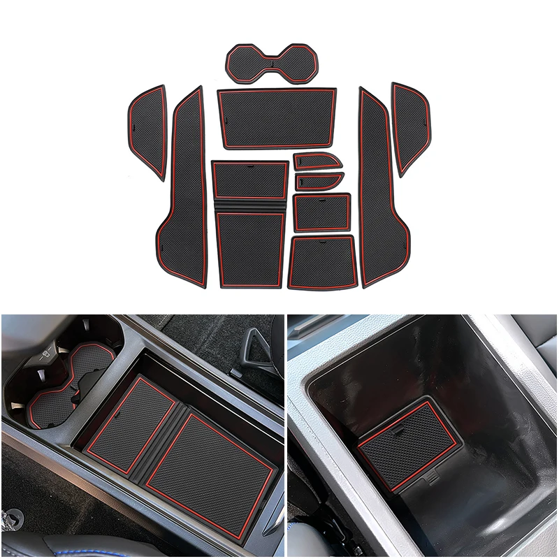 11PCS Auto Door Interior Slot Mat Rubber Anti Slip Door Groove Pad Cup Mat Cushion For MG 4 MG4 EV Car Interior Decor Accessorie