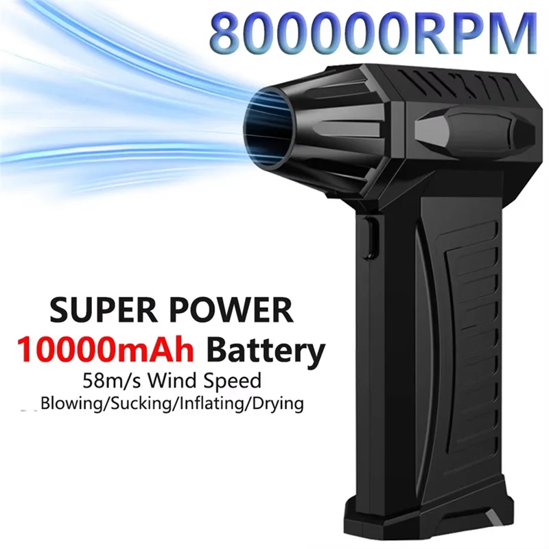 

CQMF-Super Violent Blower 800000RPM Brushless Turbo Jet Blower Dry 10000Mah Charging Duct Fan 300G Thrust PC Cleaning Tool