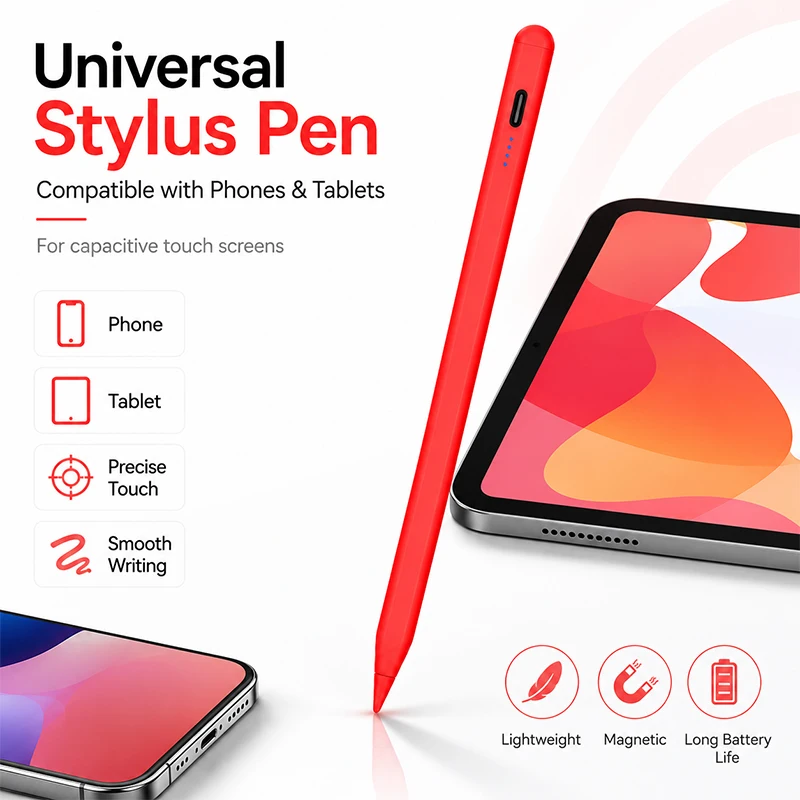 Precise Smooth Writing Capacitive Stylus Pen Magnetic Long Battery Touch Pencil Universal For Tablet Smartphone Phone Touchscree