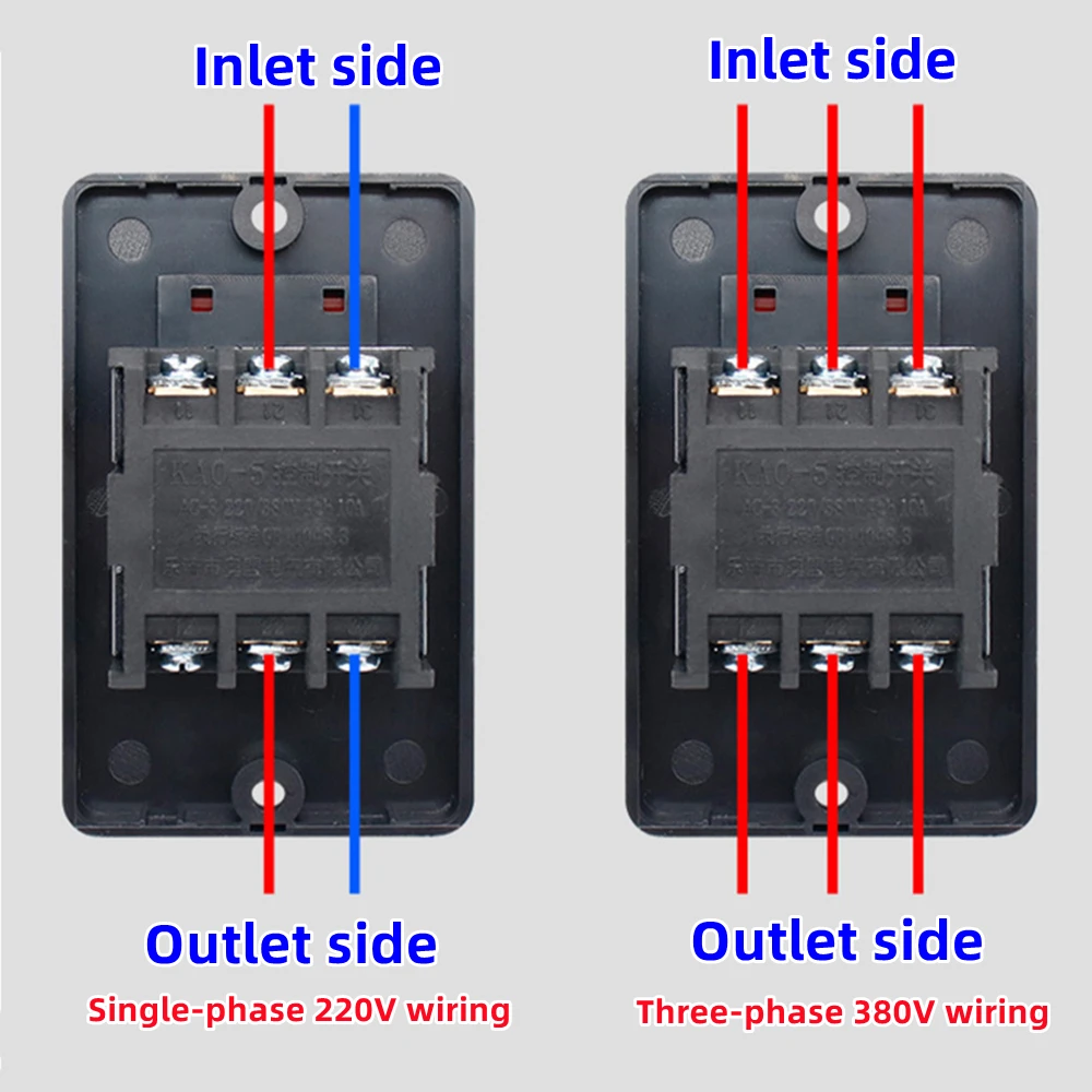 AC 380V 2KW I/O On Off Start Stop Push Button Switch 6 Screw Terminals QCS1 Large/Small Panel