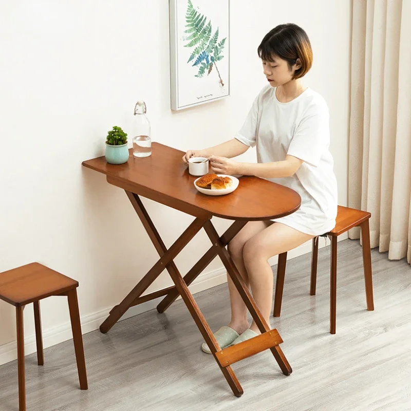 Nanmu Leisure Desk No Installation of Dining Table Solid Wood Odorless Food Tables Folding Table Strong Bearing Laptop Desk