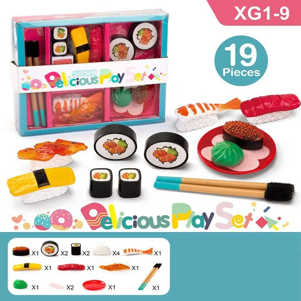 House Dollhouse Accessories Kitchen Model Gifts Pretend Play Kitchen Food Toys Mini Sushi Set Cutlery Toys Pretend Kitchen Toys