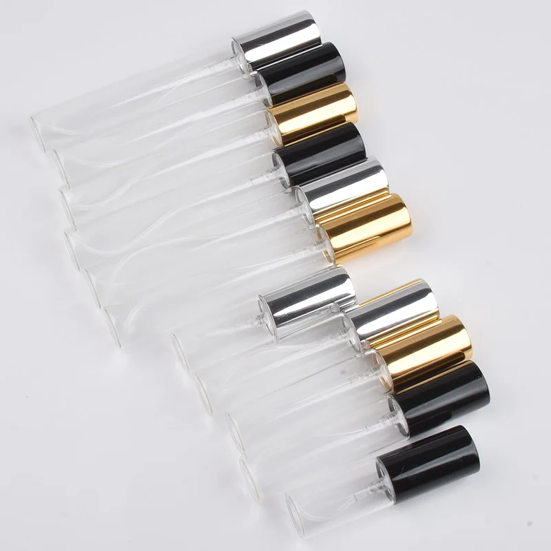 

50pcs 15ml 10ml 5ml Portable Refillable Perfume Bottle Empty Metal Spray Perfume Bottles Atomizer Container Sample