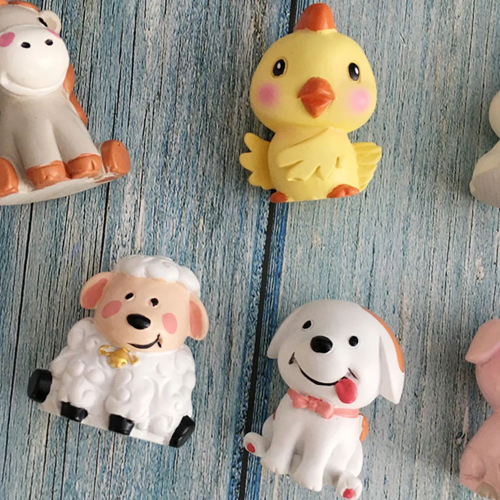 

6Pcs Resin Animal Sheep Ornaments Cartoon Design Birthday Cake Decoration Dessert Decor Spring Gift Favor Birthday Cake Ornament