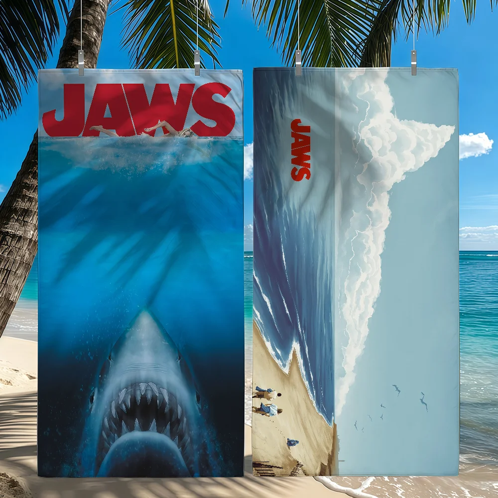 Swimming on shark mouth funny Towel Quick Drying Beach Towels Are Suitable For Swimming Pools Camping Yoga And The Gym