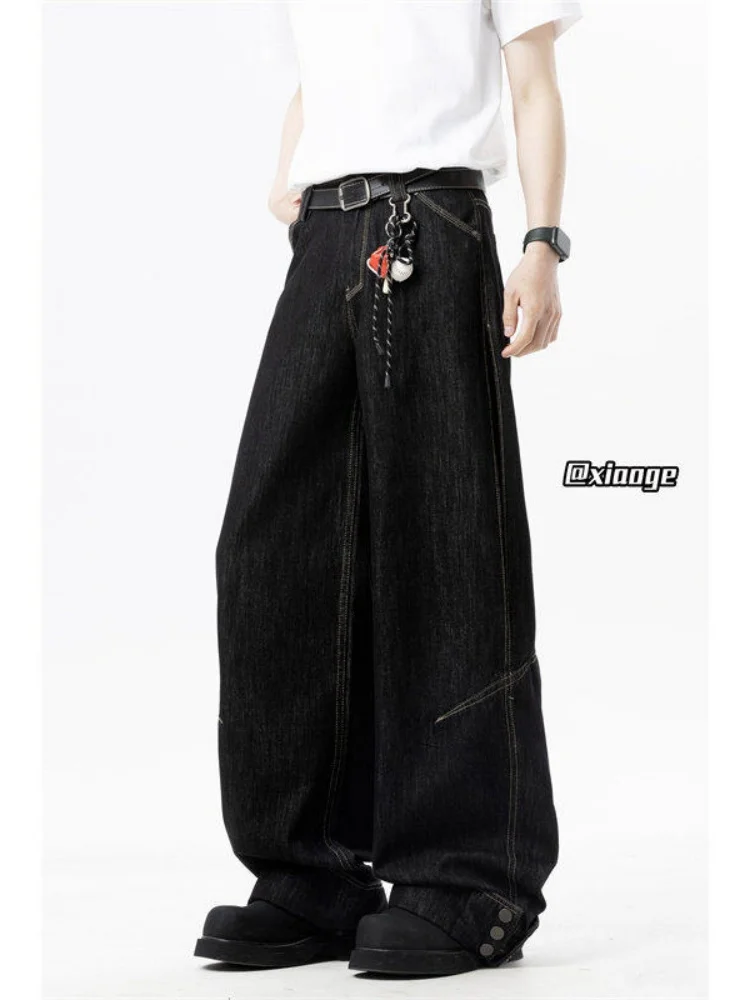 

Cleanfit Waed Heavyweight Men's Jeans Spring Autumn Straight Leg Loose Wide Leg Casual Pants Color Blo Sewing Line