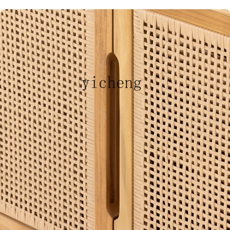 LXY courtyard outdoor solid wood dining side tea storage cabinet B & B outdoor garden open-air log cabinet