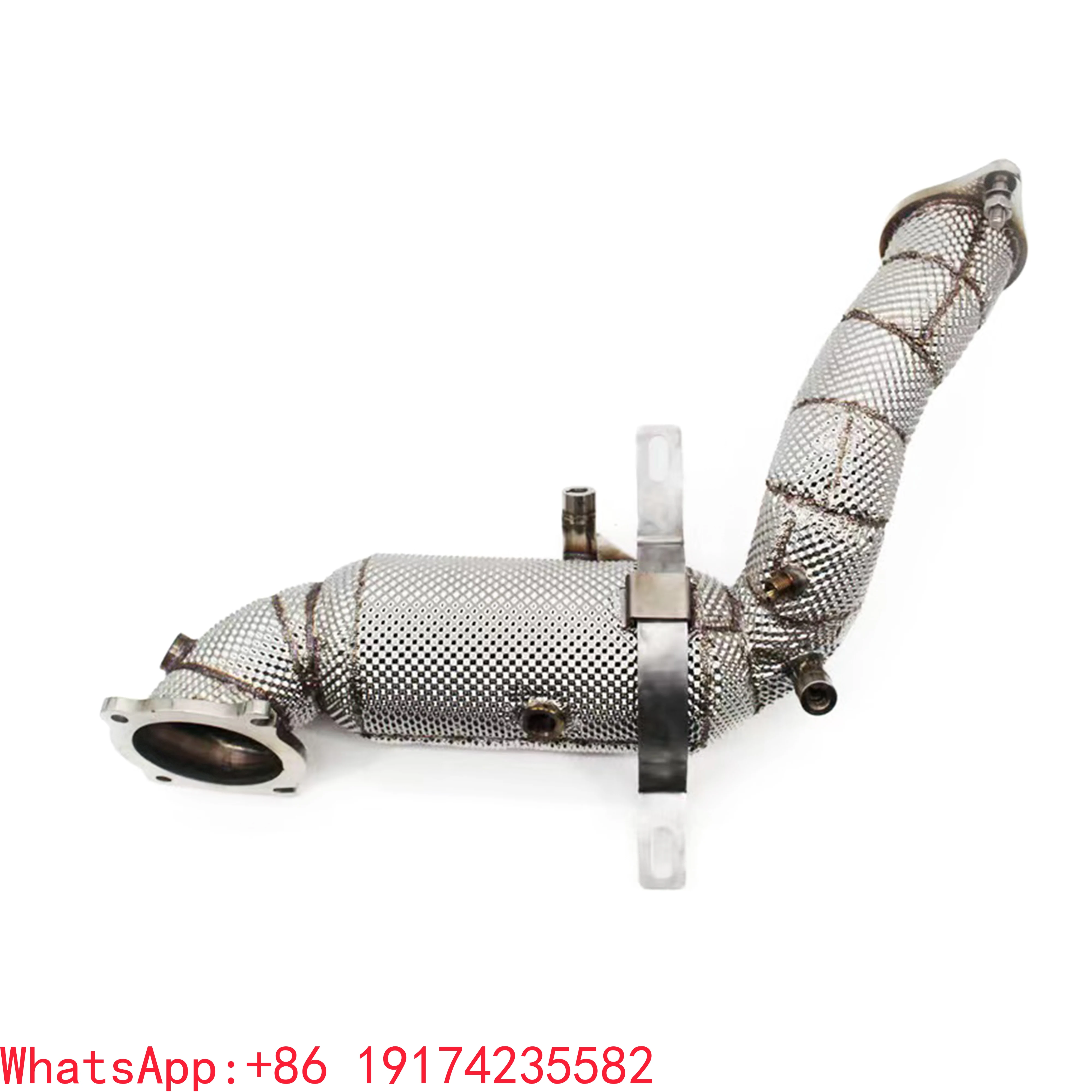 

For High Flow Exhaust Downpipe For Maserati Ghibi/Eurbo 6 2020 Up 2.0T With Heat Shield Auto Exhaust Racing Pipes
