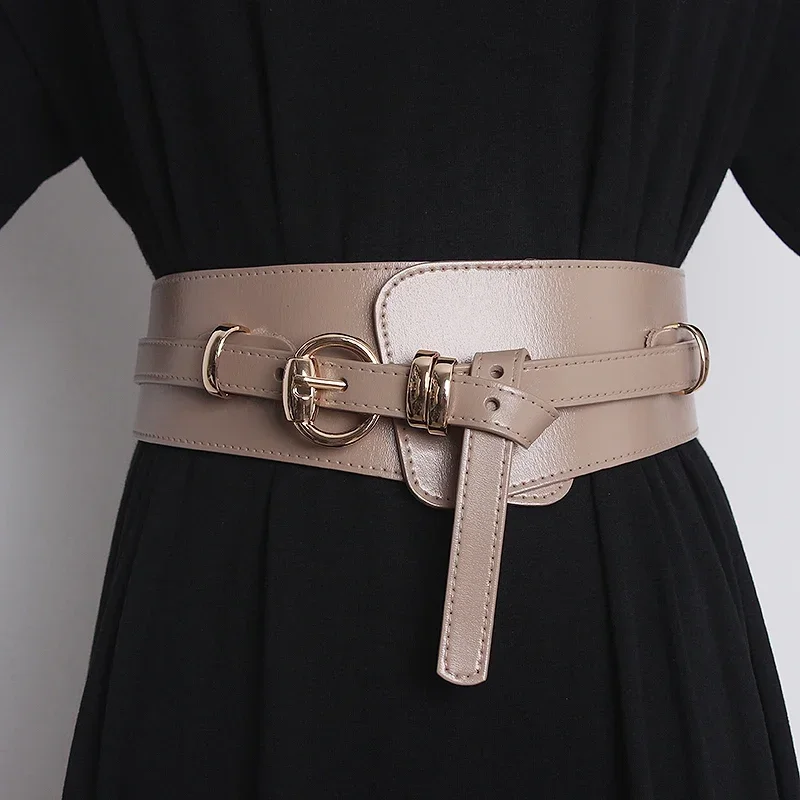 Women's Detachable Two-layer Cowhide Waist Seal Decorative Retro Fashionable Waist Belt Cinching Versatile Wide Waistband