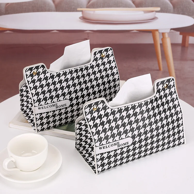 

Nordic Bird Grid Tissue Box Living Room Dining Room Tissue Storage Creative Paper Box Car Home Universal Paper Box