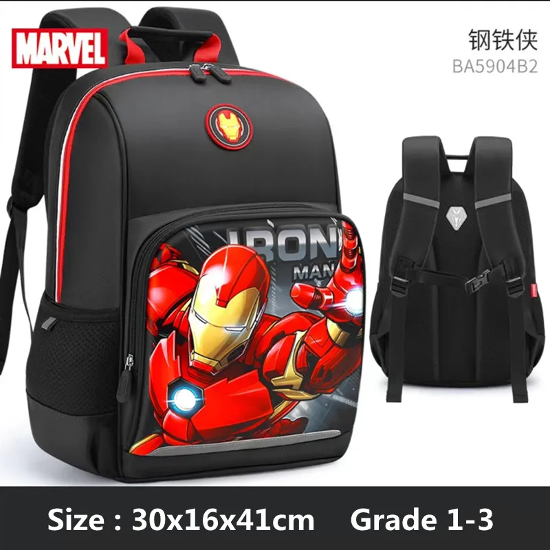 Disney-Mochilas escolares de Spider Man para niños, mochila ortopédica de hombro para estudiantes de primaria de grado 1-4, gran capacidad, regalos