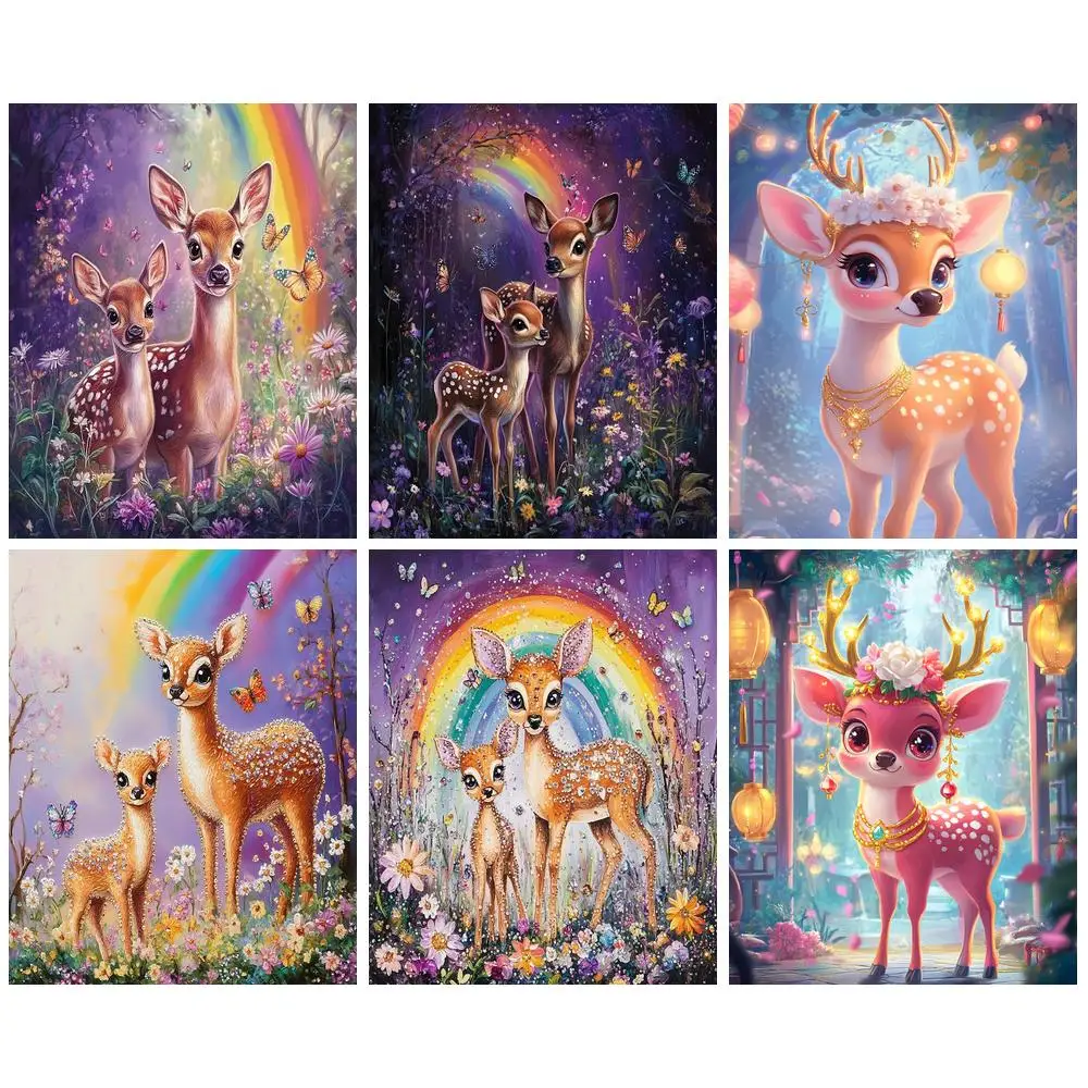 

PhotoCustom Coloring By Numbers Deer Animals Drawing On Canvas HandPainted Art Gift DIY Painting By Numbers Kits Home Decor