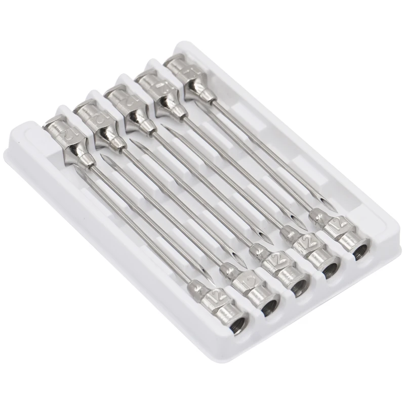 10 Pcs/boxs Farm Animals Injection Needle 304 Stainless Steel Dispensing Needle Syringe Poultry Small Veterinary Supplies