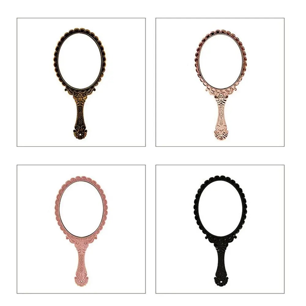 مرآة زينة عتيقة محمولة باليد للنساء ، مرآة مكياج منحوتة ، مرآة مدمجة بمقبض لمستحضرات التجميل ، منتجع صحي ، صالون #2