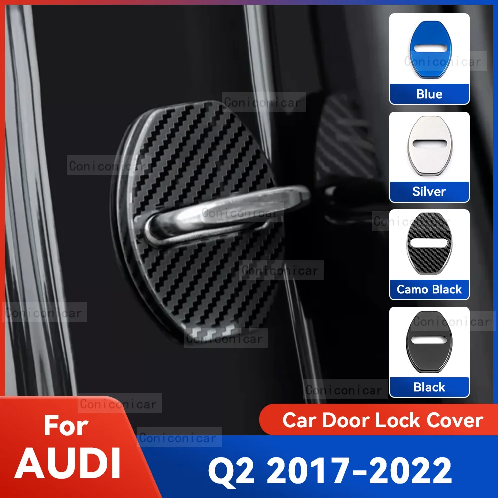 

Auto Car Door Lock Protect Cover Emblems Case Stainless Steel Decoration For AUDI Q2 2017-2022 2021 Protection Accessories