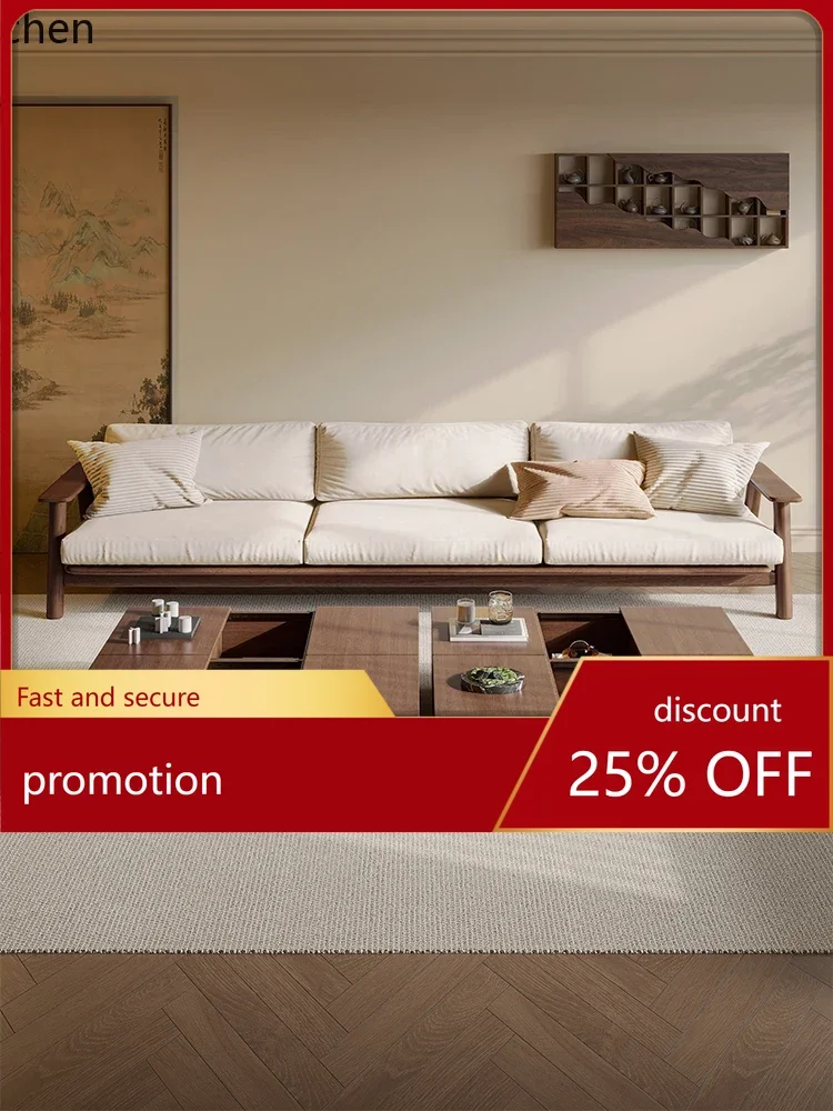 

YFY solid wood fabric sofa coffee table combination living room home office