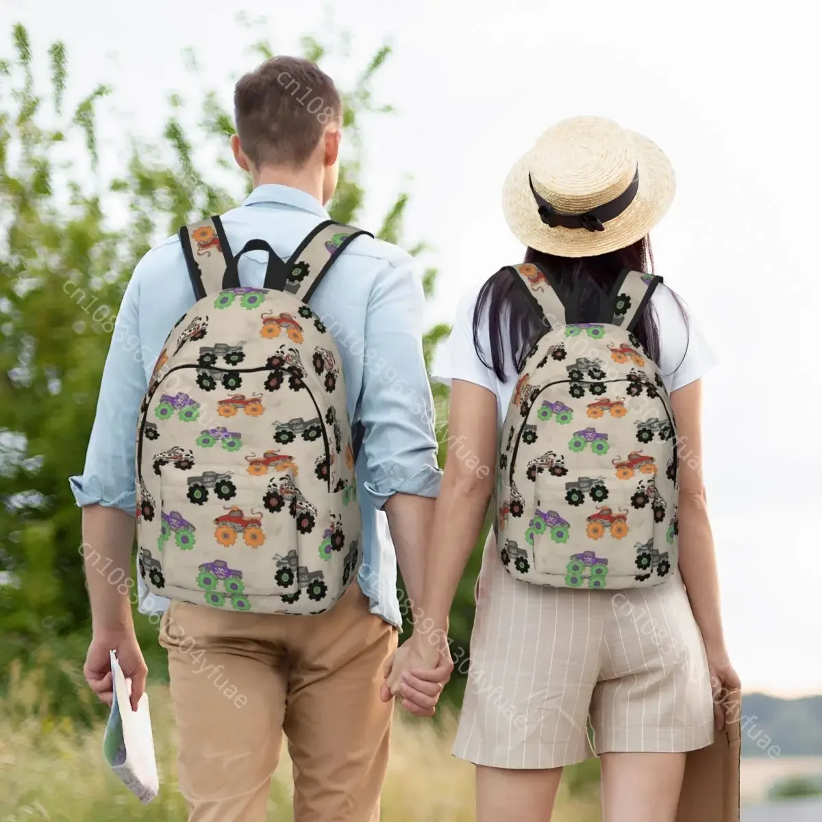 Monster Trucks-mochila de Trekking de zombis para niño, mochilas escolares transpirables de diseñador, mochila moderna, regalo de Navidad