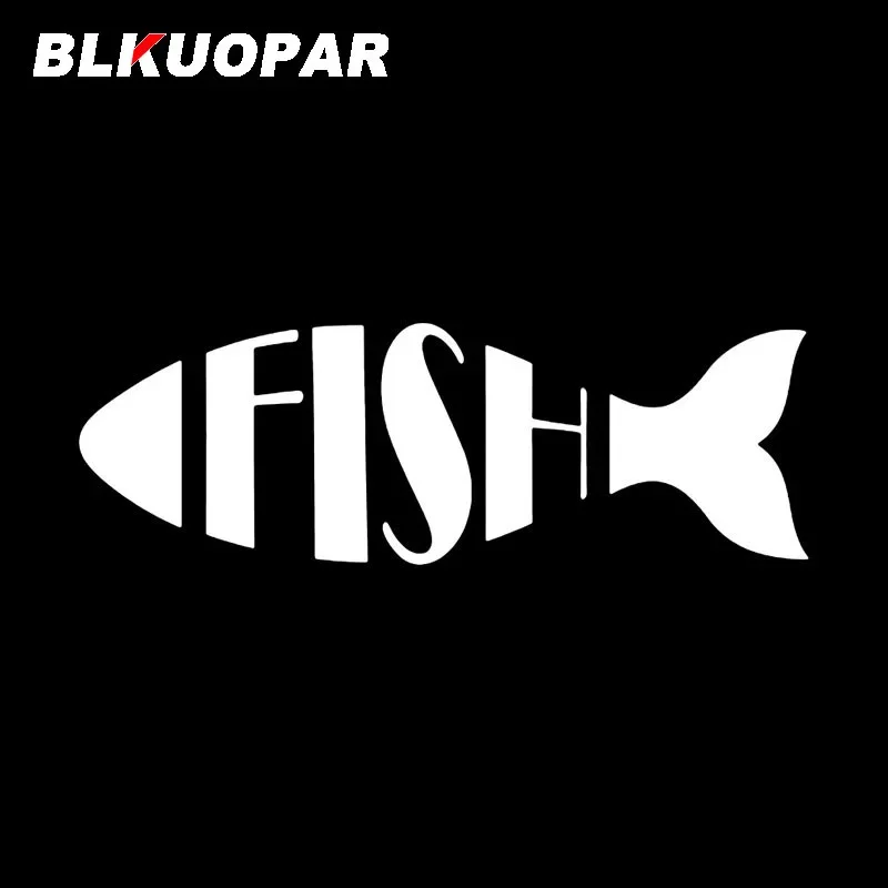 BLKUOPAR F BombF Fish Car Stickers VAN Personality Vinyl Decal Waterproof Sunscreen Trunk Refrigerator Decoration Car Goods