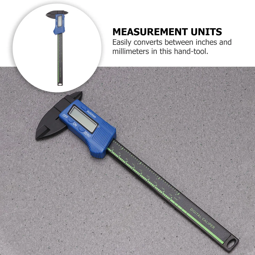 

Digital Caliper Plastic Carbon Fiber Large LCD Display Measuring Tool Inch Millimeter Conversion Depth Diameter Measurement