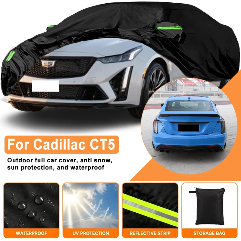 Waterproof Car Cover For Cadillac CT5 Outdoor Full Car Cover Wind Sun UV Dust Rain Snow All Weather Protection
