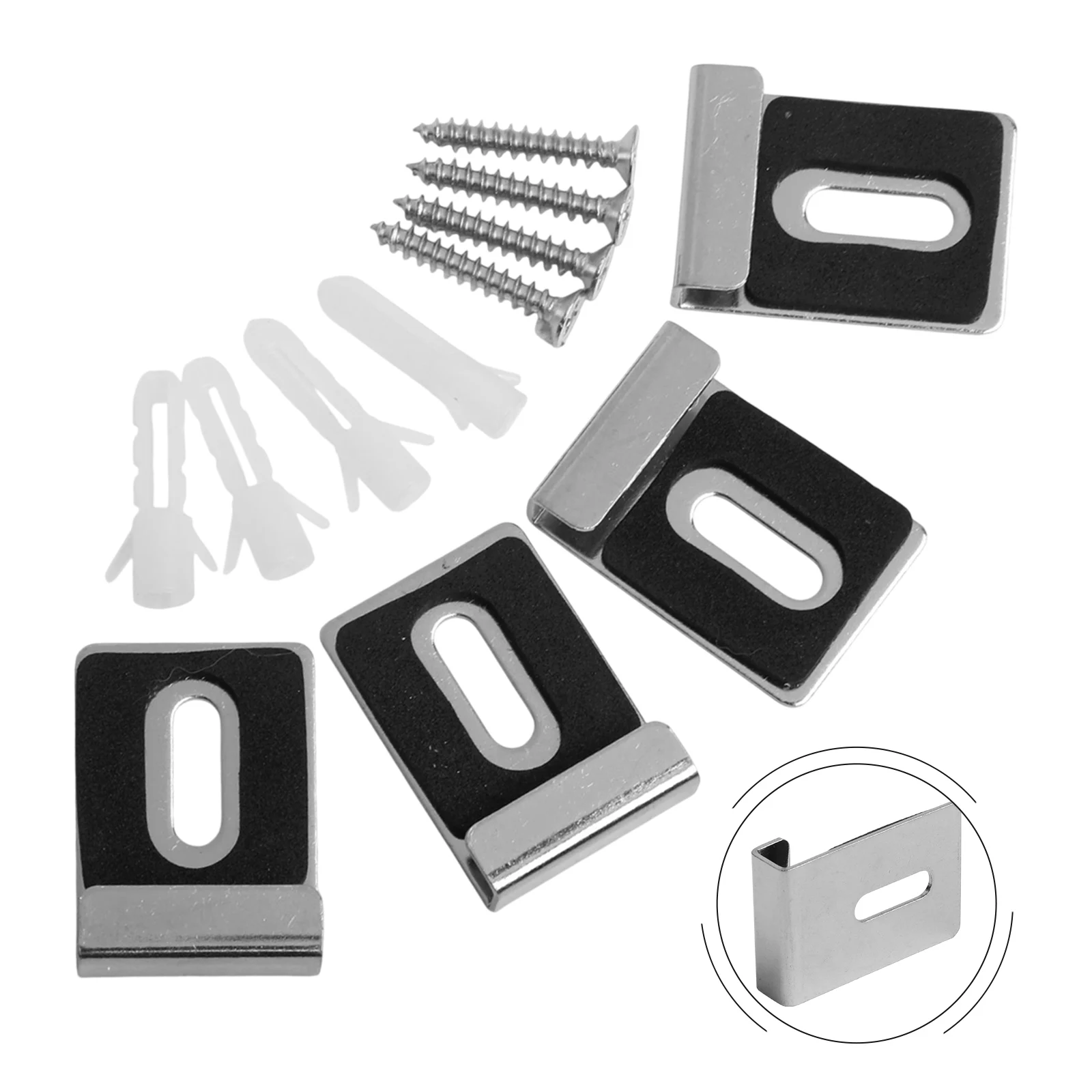 Easy To Install Mirror Brackets Mirror Bracket Wall Mount Clips Secure Fixing Stainless Steel EVA Foam Heavy Duty