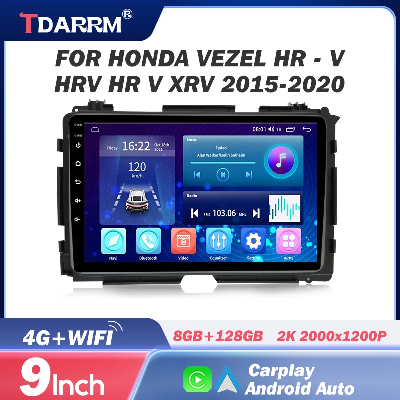 

For Honda Vezel HR - V HRV HR V XRV 2015-2020 Car Radio Multimedia Video Player Navigation GPS 4G WIFI Android 12 Carplay Auto