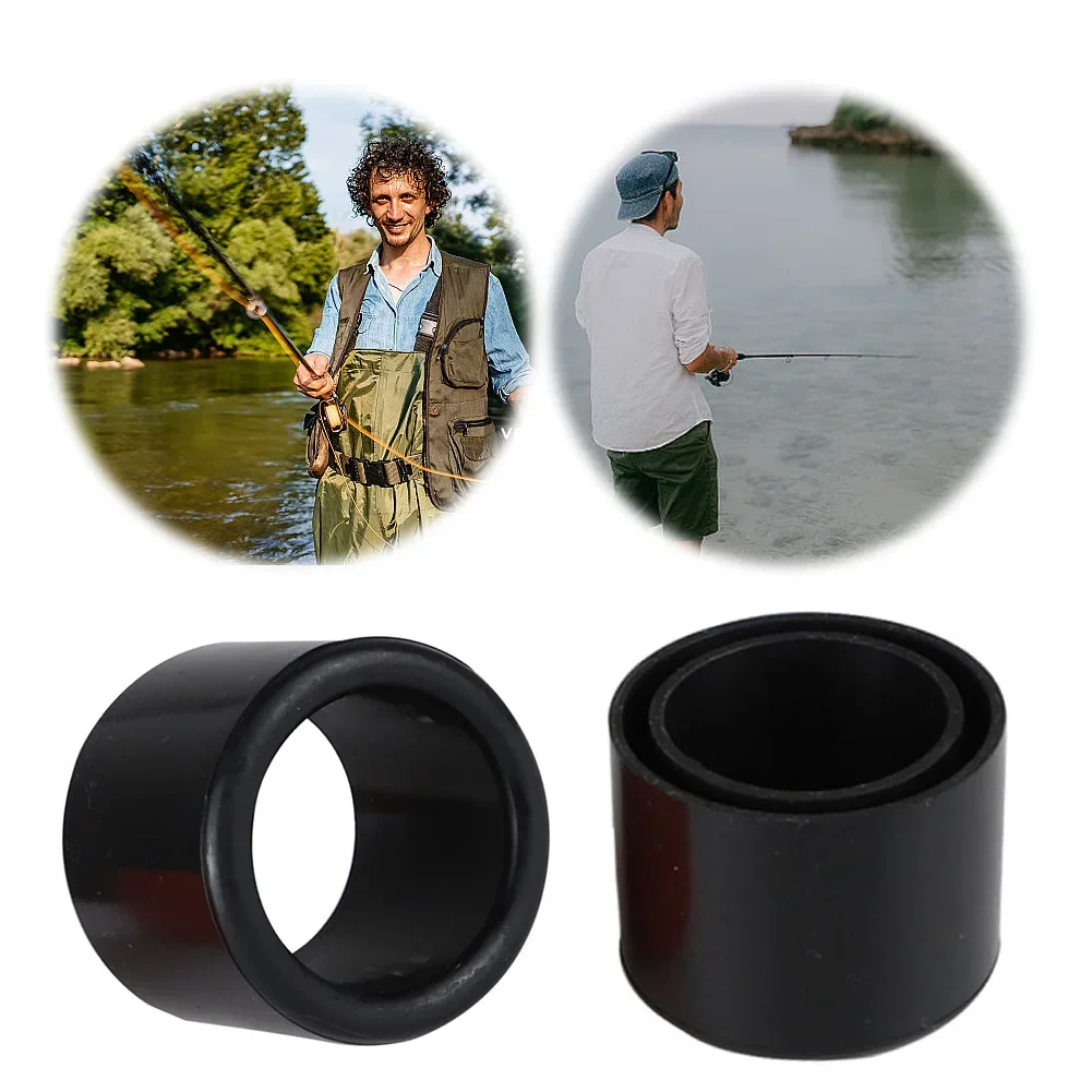 1-2PCS Fishing Rod Butt Protector Tube Fishing Rod Rubber Protective Cap Boat Yacht Fishing Insert Protectors Fishing Accessory