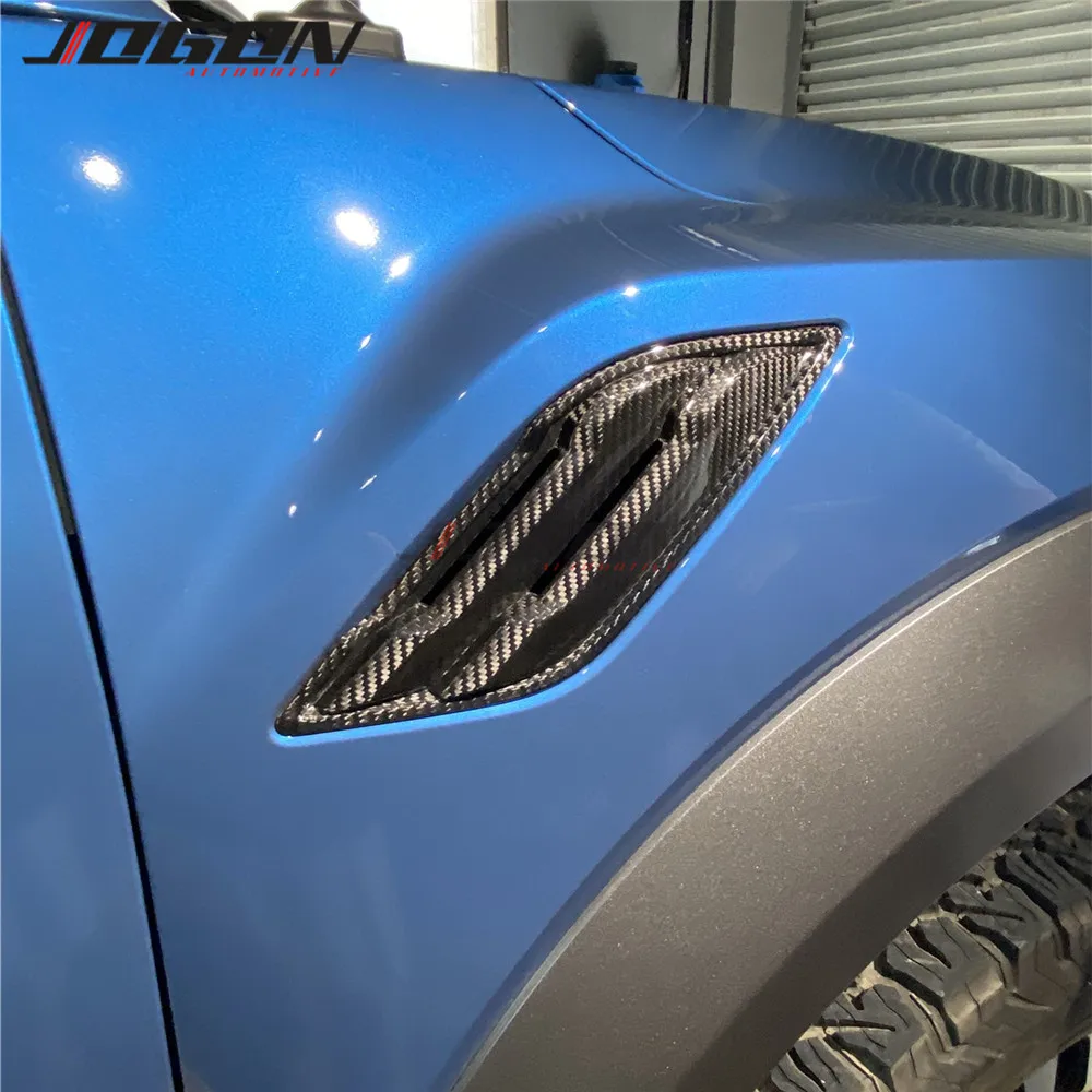 

Real Carbon Fiber Car Accessories Side Body Fender Splitter Air Vent Outlet Cover Trim for Ford F150 F-150 Raptor 2018-2020