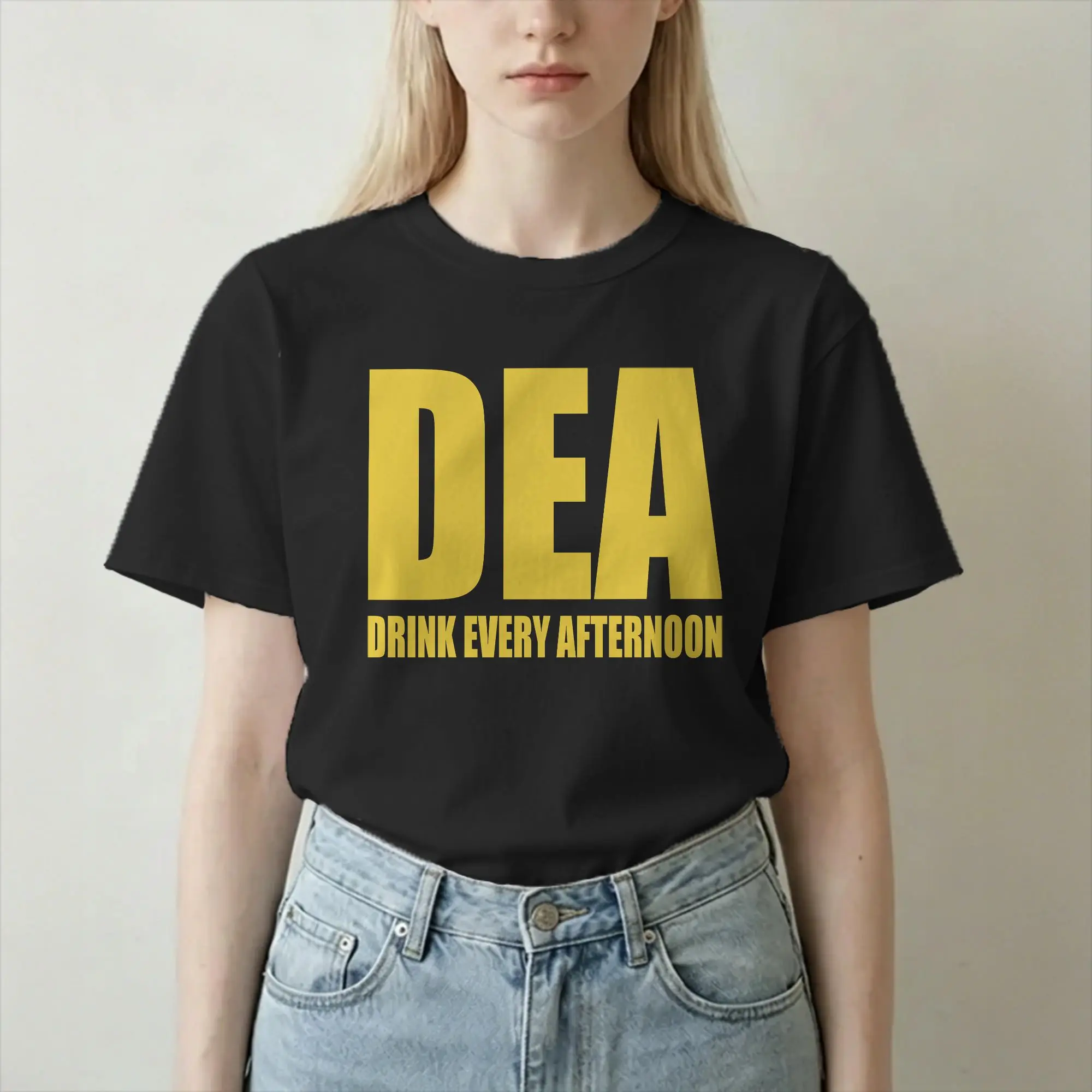 DEA Meme Drink Every Afternoon Men Women T Shirt  Funny Tees Short Sleeve Round Neck T-Shirts 100% Cotton Summer Clothes