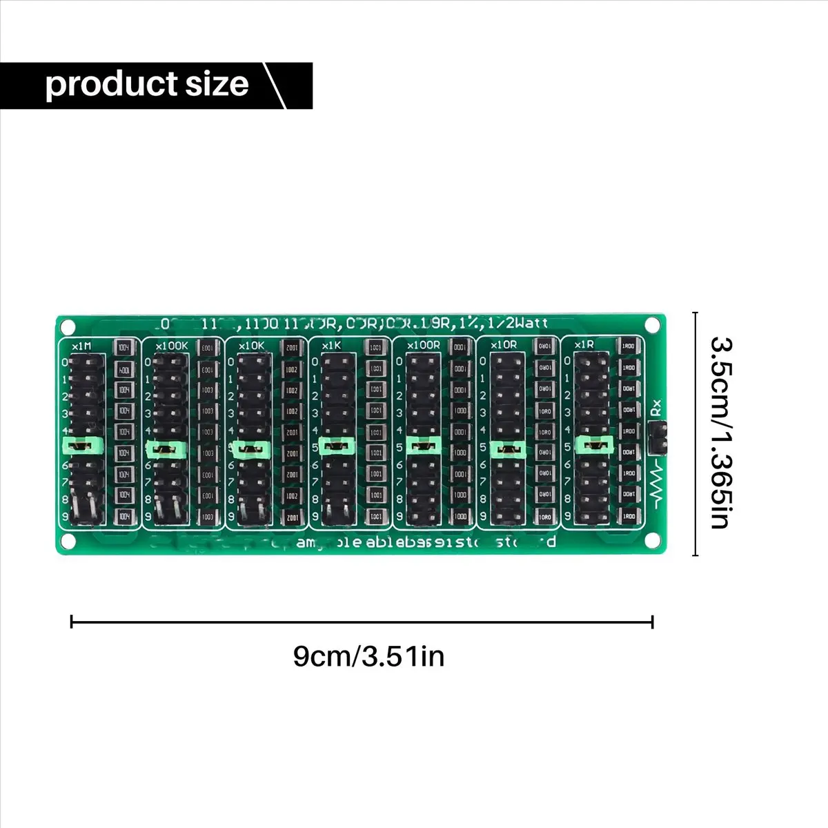 7 Decade 1R - 9999999R Programmable SMD Resistor Slide Resistor Board Step Accuracy 1R 1% 1/2 Watt Module 200V-DT82