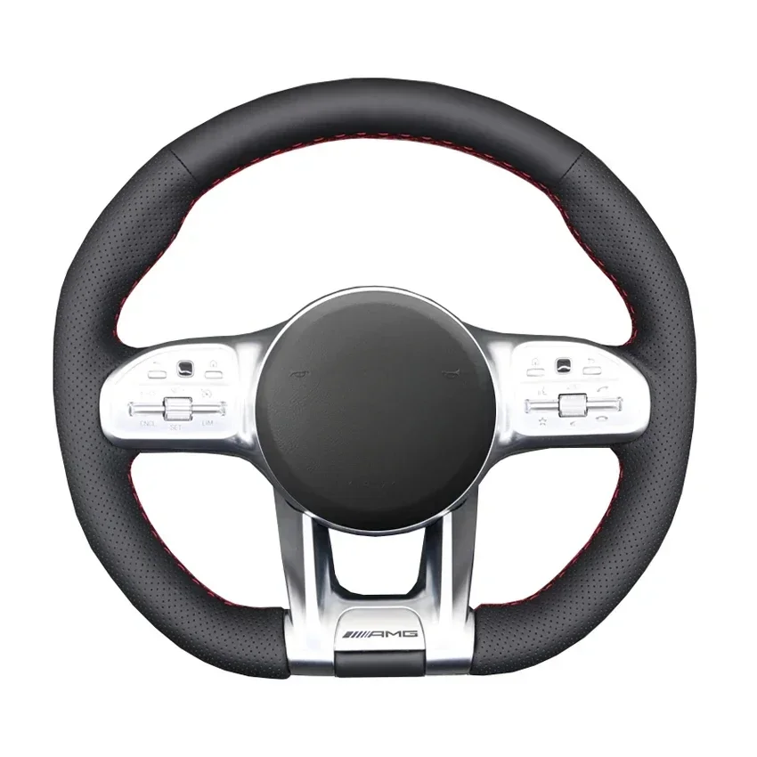 

Черный чехол на руль из искусственной кожи для Mercedes Benz AMG R190 W177 W205 C118 C257 W213 W463 H247 X167 W222 2017-2021