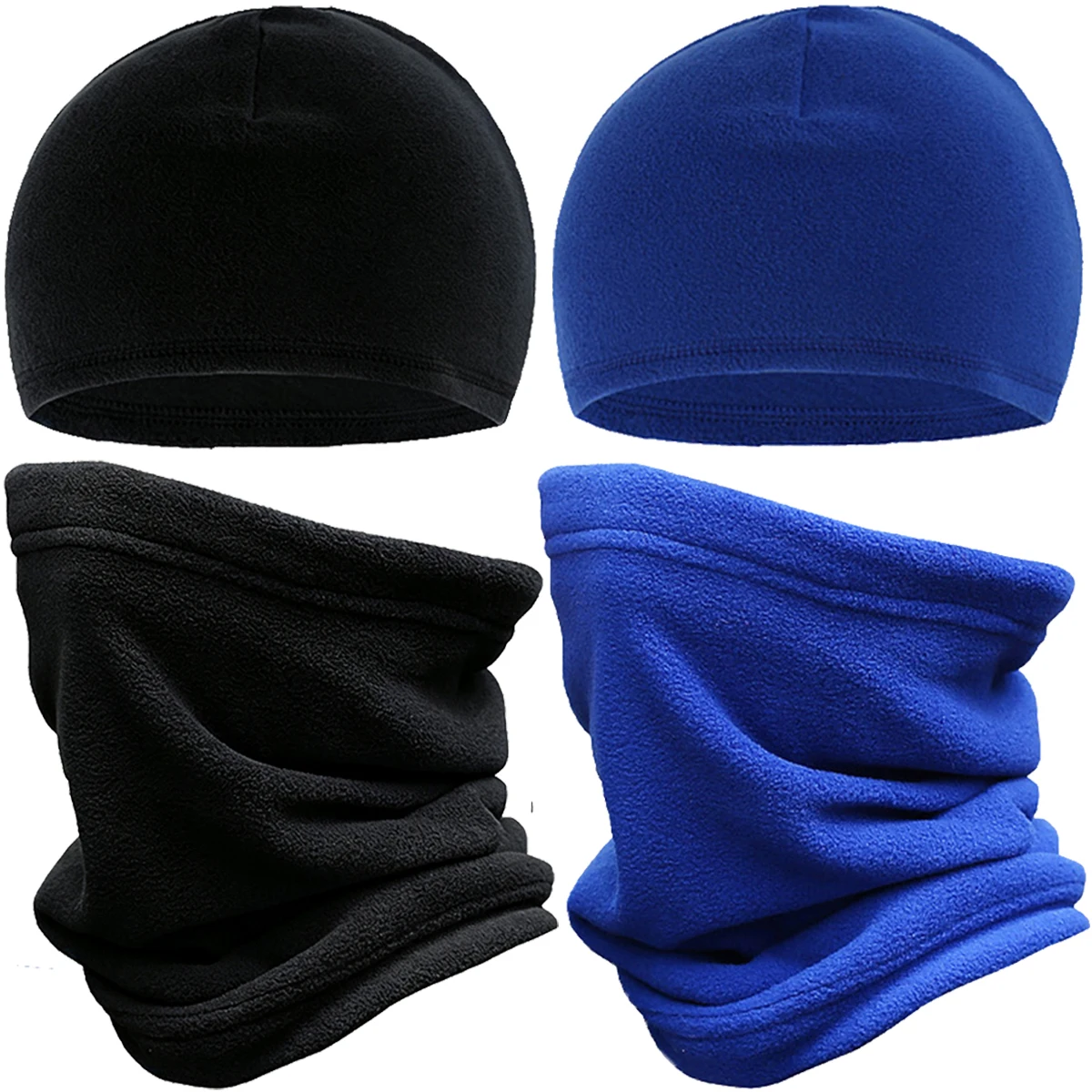 Winter Neck Warmer Scarf Caps Set Lined Windproof Gaiter Soft Thermal Insulation for Men Women Tube Headband Gift Hats Headgear