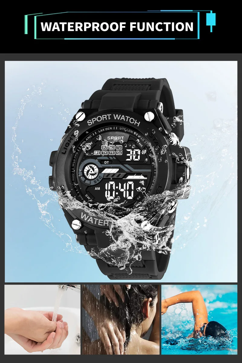 Men's Multifunction LED Digital Military Watch