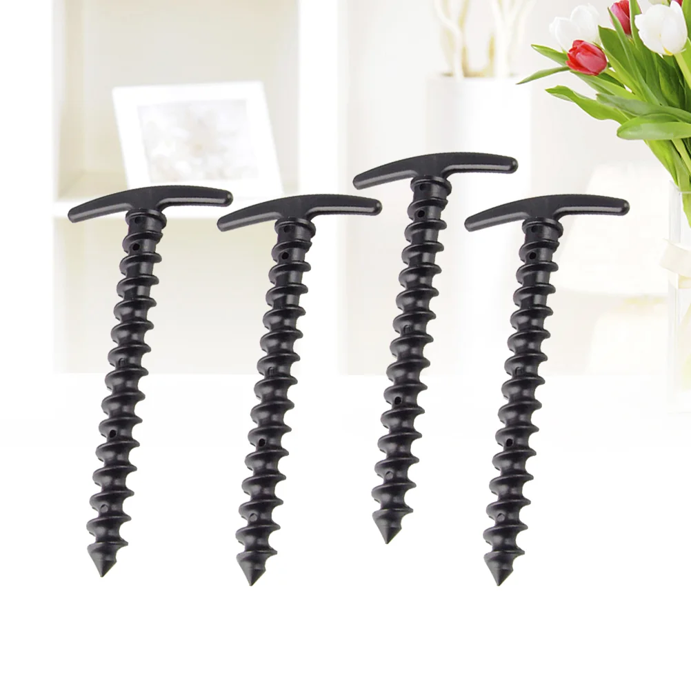 10 Pcs Screw Tent Stakes Camping Pegs The Snow Spiral Nails Muddy Ground for Rough Terrain